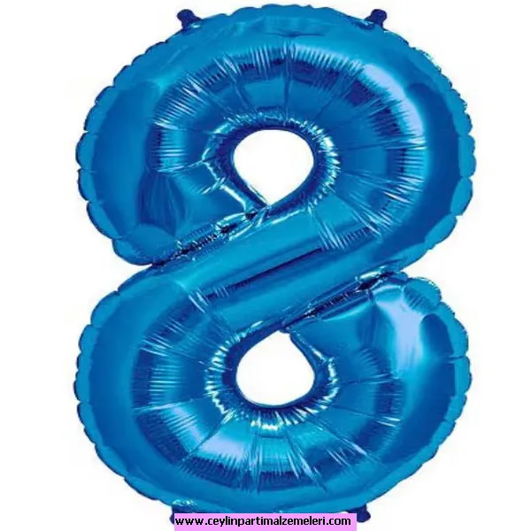 8 Rakam Lacivert Folyo Balon